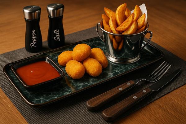 Chicken Nuggets, Cartofi Prăjiți și Ketchup 100/100/50g